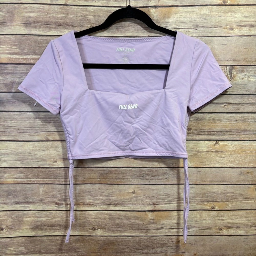 Full Send Fitness Lavender Crop Top Size Medium